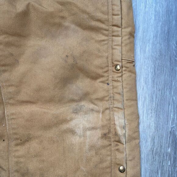 Carhartt R41 BROWN Duck Zip to thigh Bib Overalls QUILT LINED R41-brn 50”x30” - Picture 6 of 12